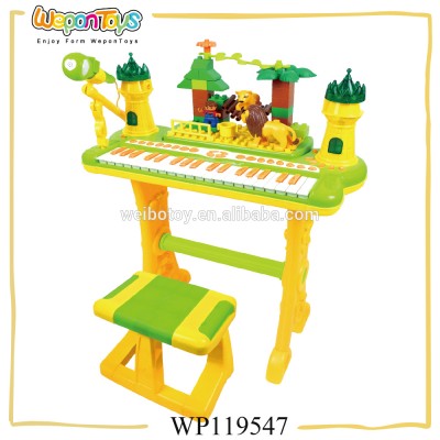 musical keyboard piano with microphone and block set 2 in 1 wholesale cheap baby piano price