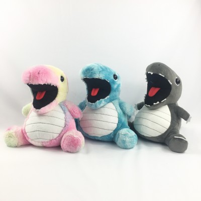 Funny cute stuffed animals toy soft tie dyed plush wild dinosaur toys