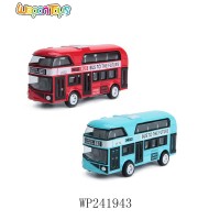 new design England metal toy double-deck bus pull back scale models bus for children