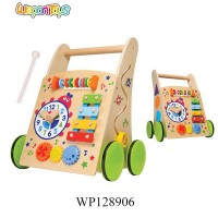 made in china 2 in 1 baby walker with musical instrument wooden baby walker