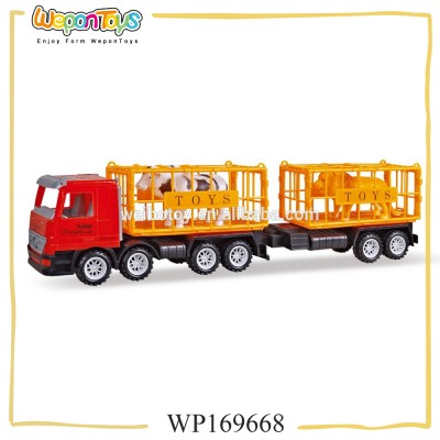 high quality cheap plastic toy vehicle friction kids toy construction truck with animal